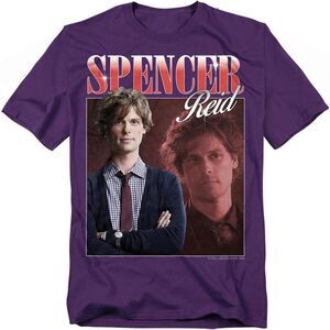 Criminal Minds Unisex Adult Spencer Reid Bootleg T-Shirt / Purple